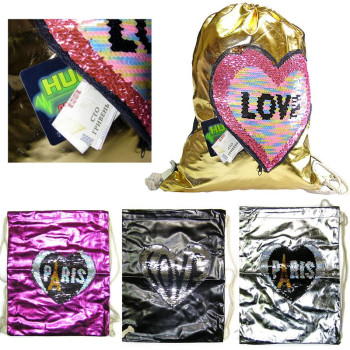 Рюкзак МЕШОК 4486 LOVE-ПАЕТКИ 33*41 см.